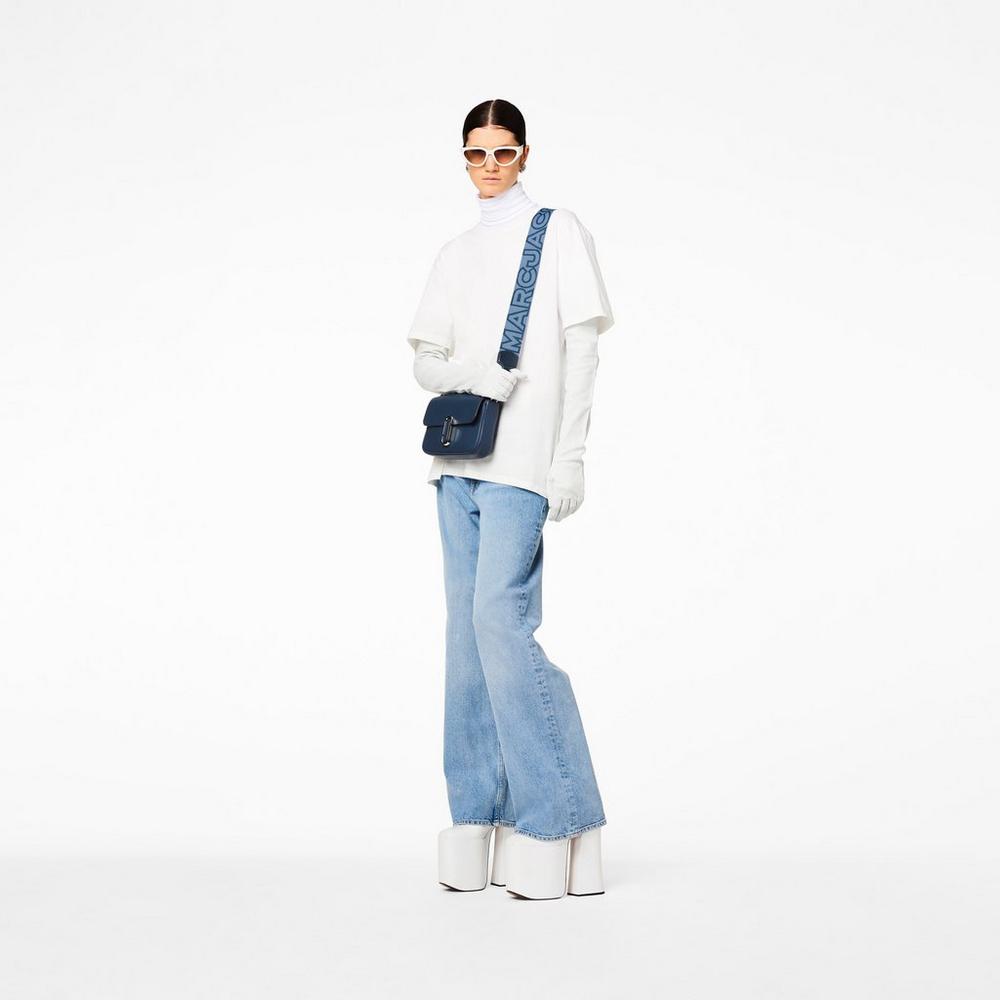 Marc Jacobs Outline Logo Webbing Strap Damske Modre Viacfarebný | QLIW-78509