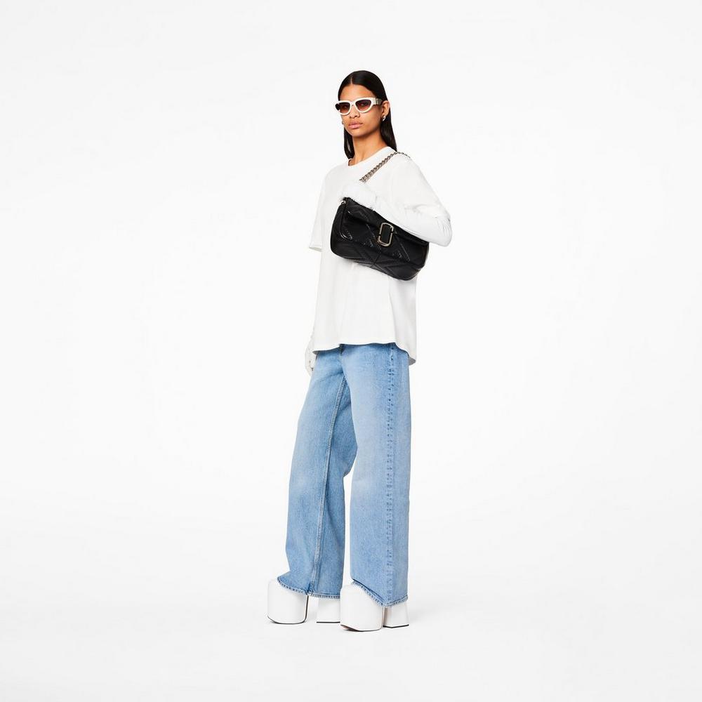 Marc Jacobs Prešívané Leather J Marc Large Taška Cez Rameno Damske Čierne | FIXQ-35982