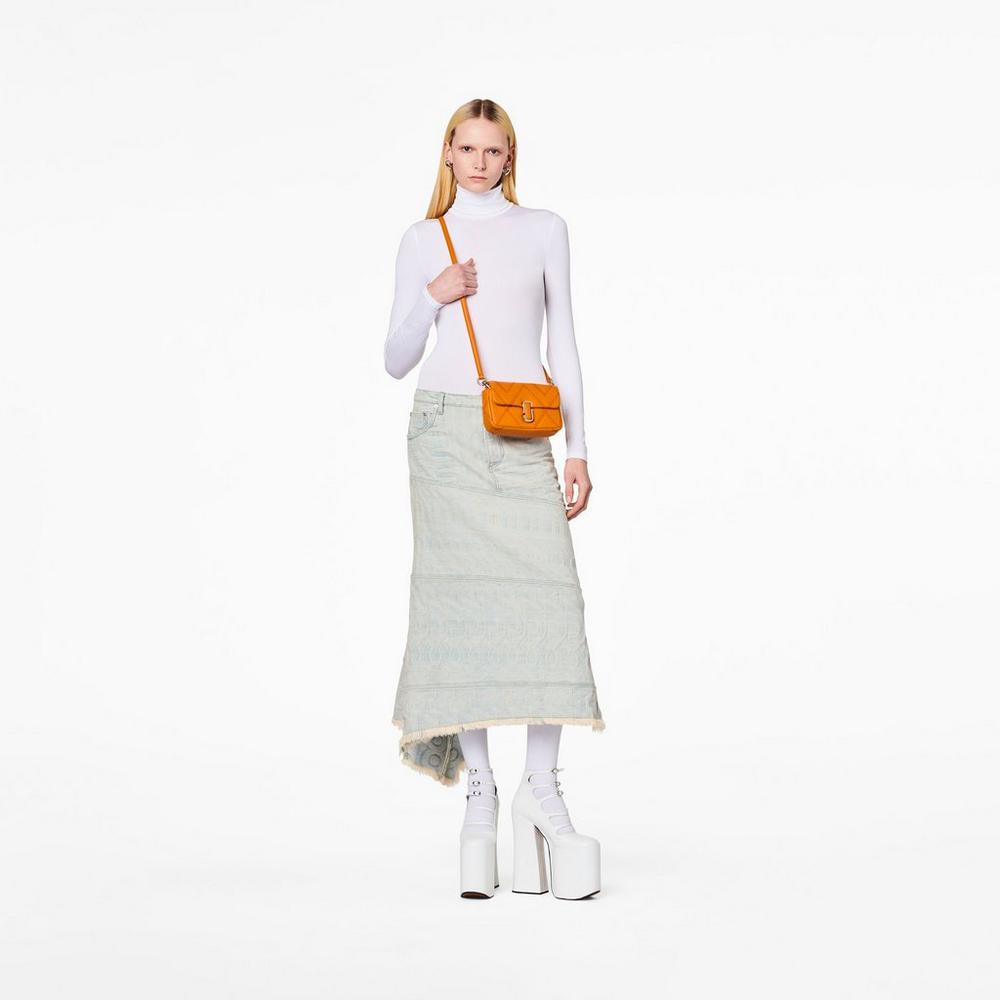 Marc Jacobs Prešívané Leather J Marc Mini Tašky Damske Darkorange | UDKZ-39675