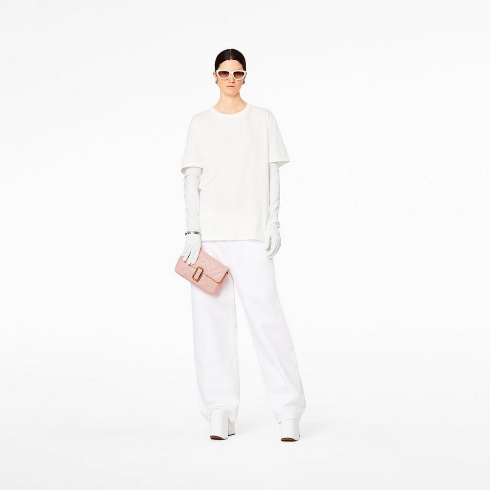 Marc Jacobs Prešívané Leather J Marc Taška Cez Rameno Damske Ruzove | TAOP-48931