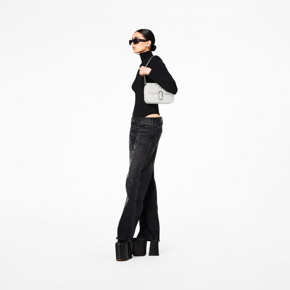 Marc Jacobs Prešívané Leather J Marc Taška Cez Rameno Damske Biele | YXRB-78263