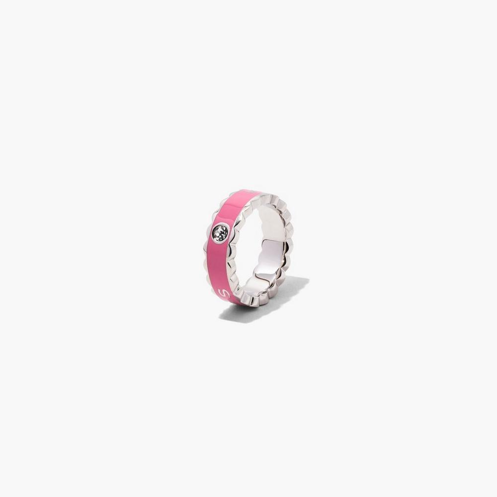 Marc Jacobs Scallop Medallion Prstene Damske Ruzove Strieborne | UPDL-06534