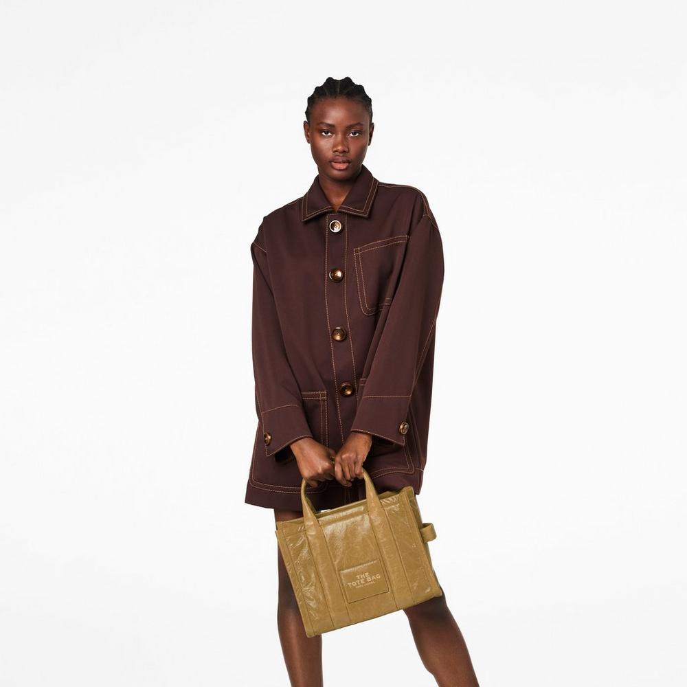 Marc Jacobs Shiny Crinkle Medium Prenosná Taška Damske Svetlo Hnede | RDBX-79586