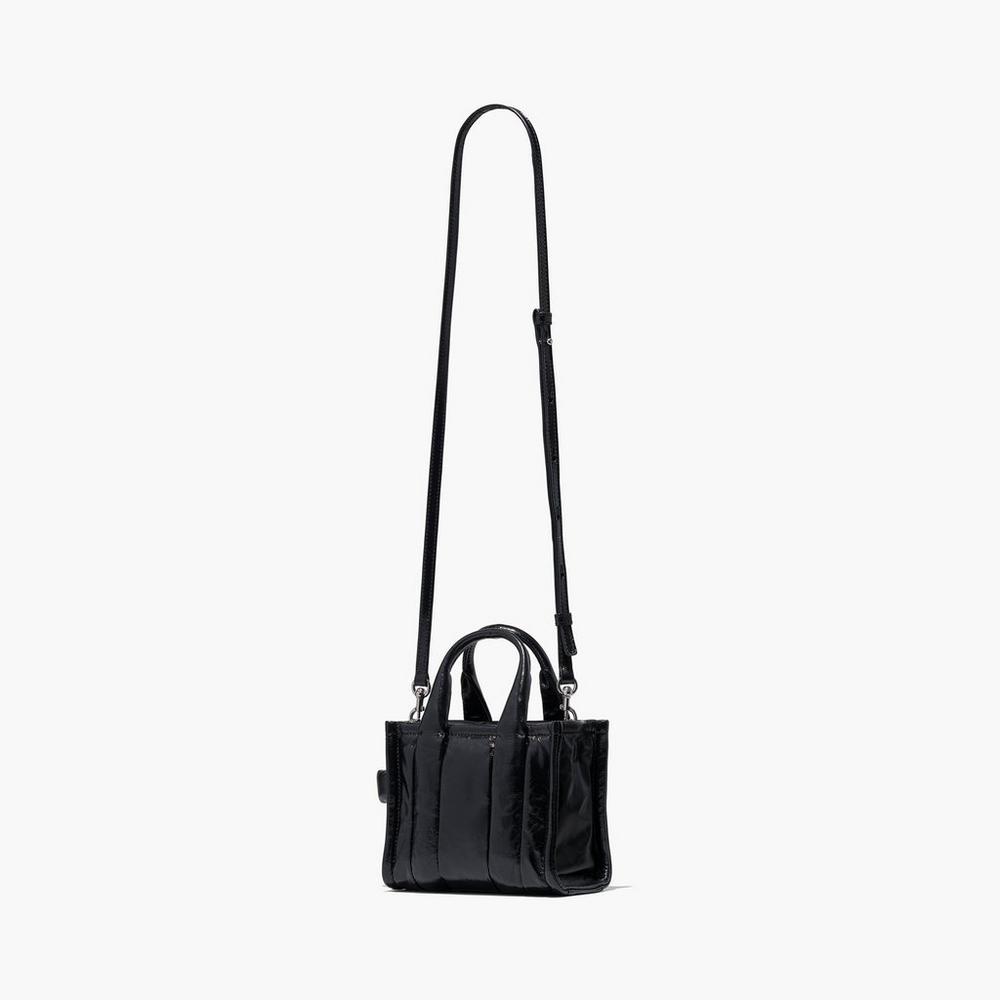 Marc Jacobs Shiny Crinkle Micro Tote Crossbody Kabelka Damske Čierne | XPJM-12086