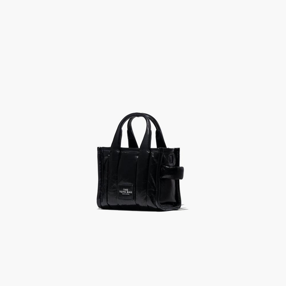 Marc Jacobs Shiny Crinkle Micro Tote Crossbody Kabelka Damske Čierne | XPJM-12086