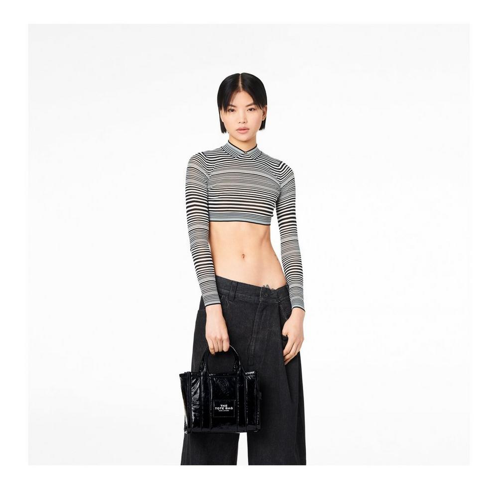 Marc Jacobs Shiny Crinkle Mini Tote Prenosná Taška Damske Čierne | LBIH-06721