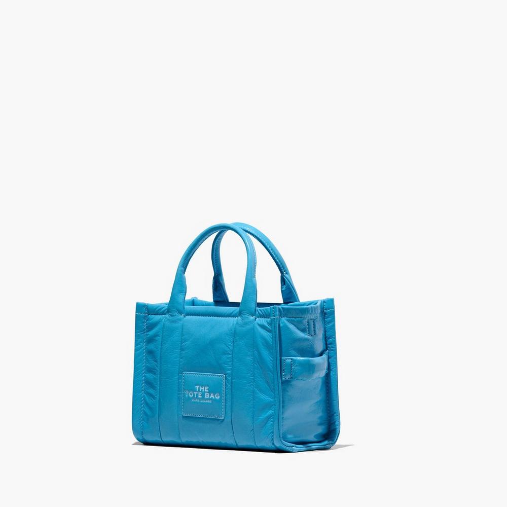 Marc Jacobs Shiny Crinkle Mini Tote Prenosná Taška Damske Modre | MQJF-37105