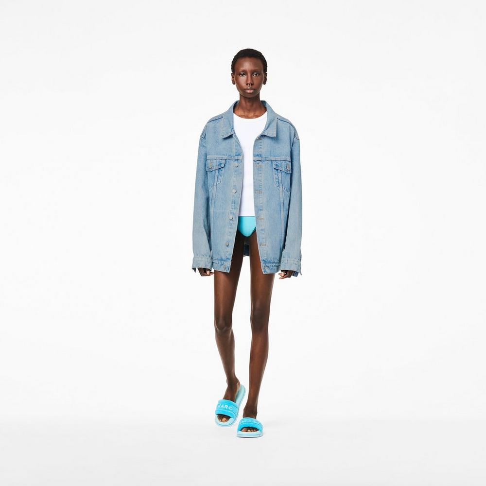 Marc Jacobs Terry Slide Damske Darkturquoise | OJDT-32948