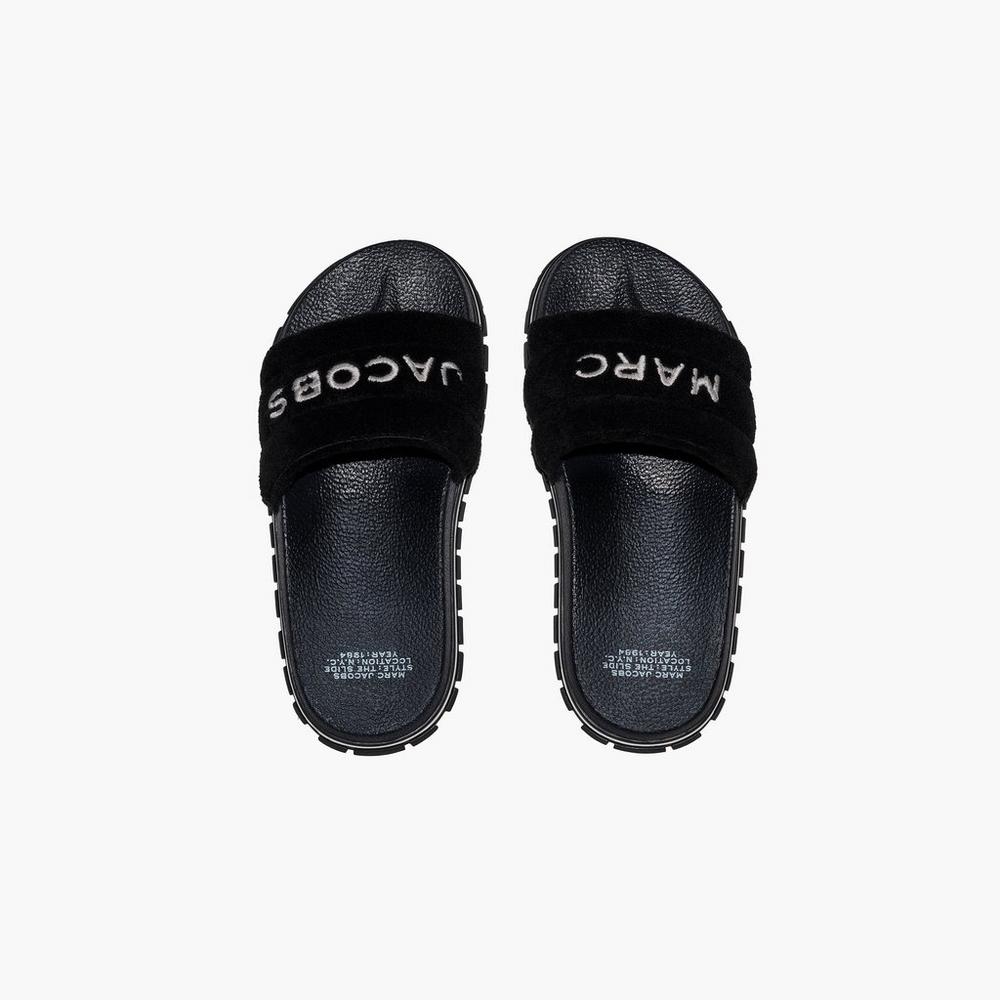 Marc Jacobs Terry Slide Damske Čierne | EUQA-90248