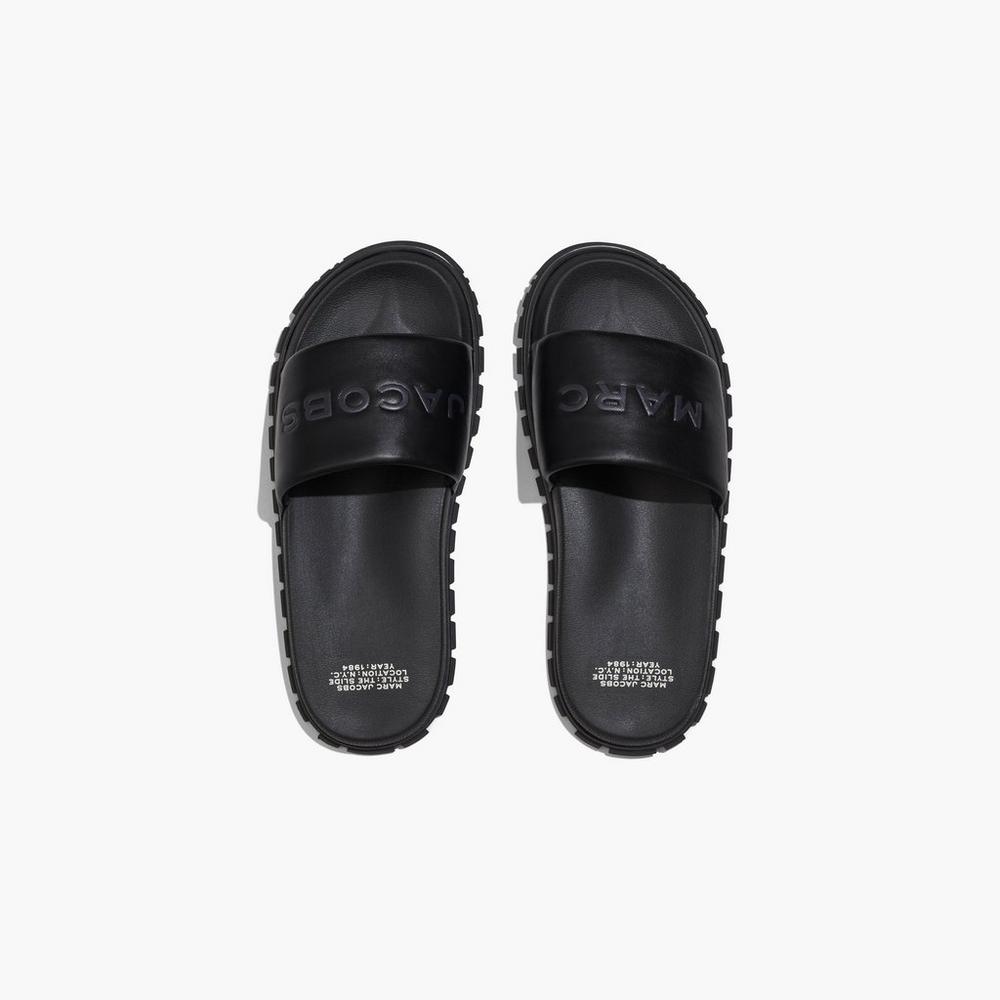 Marc Jacobs The Slide Damske Čierne | WTJP-75031