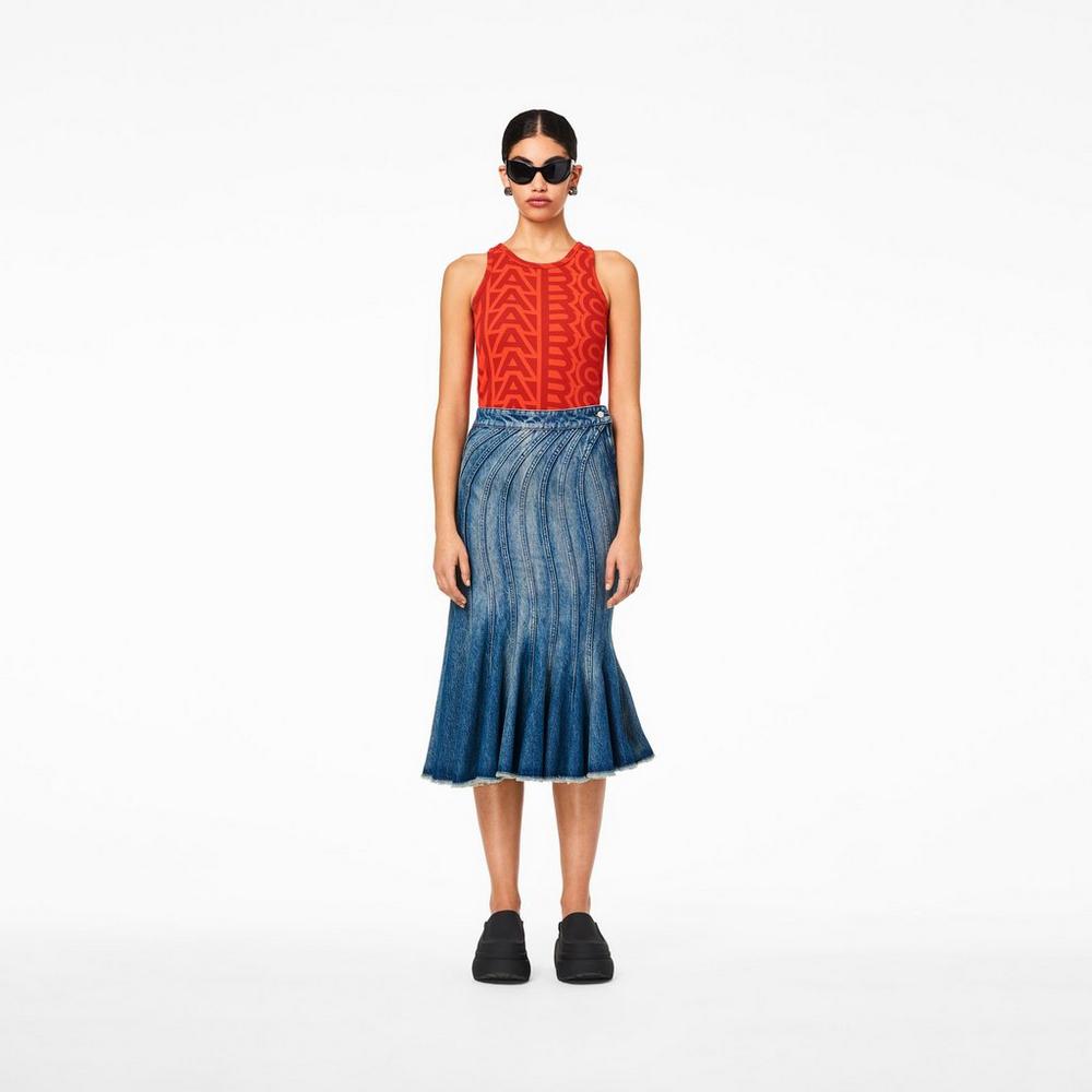 Marc Jacobs Wave Denim Sukne Damske Modre | XTIW-82160