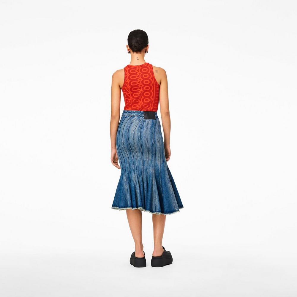 Marc Jacobs Wave Denim Sukne Damske Modre | XTIW-82160