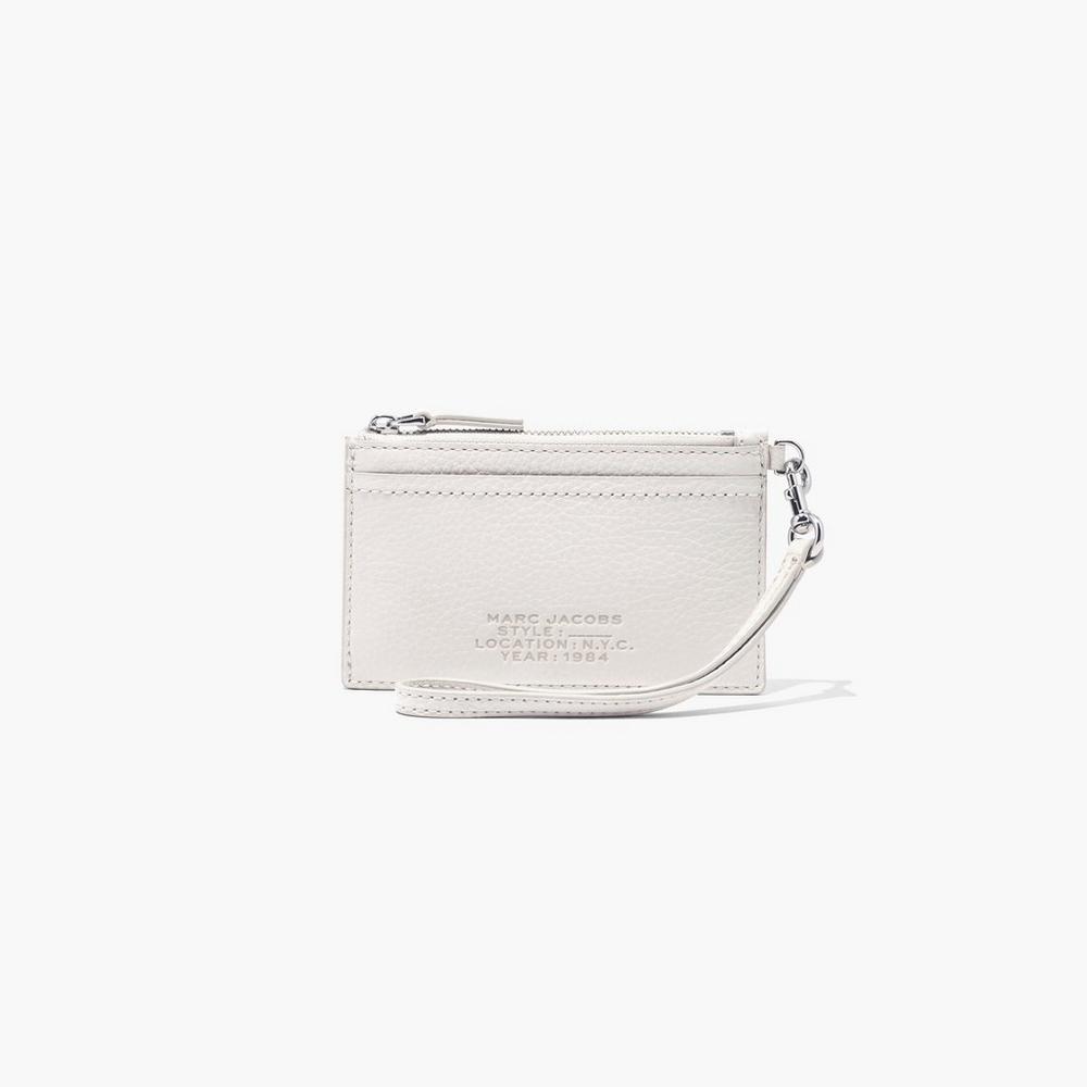 Marc Jacobs Leather Top Zip Wristlet Male Penazenky Damske Biele | NCLQ-30591