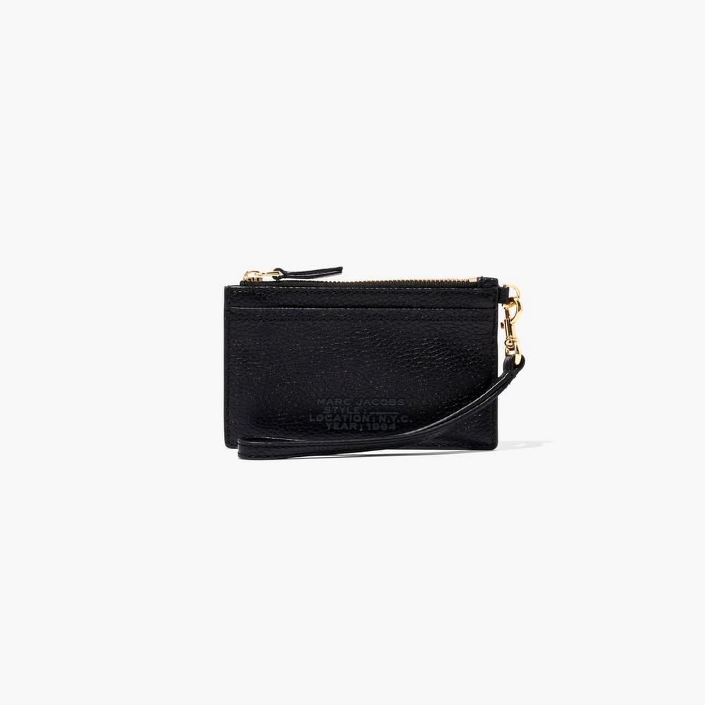 Marc Jacobs Leather Top Zip Wristlet Male Penazenky Damske Čierne | UGKV-90268