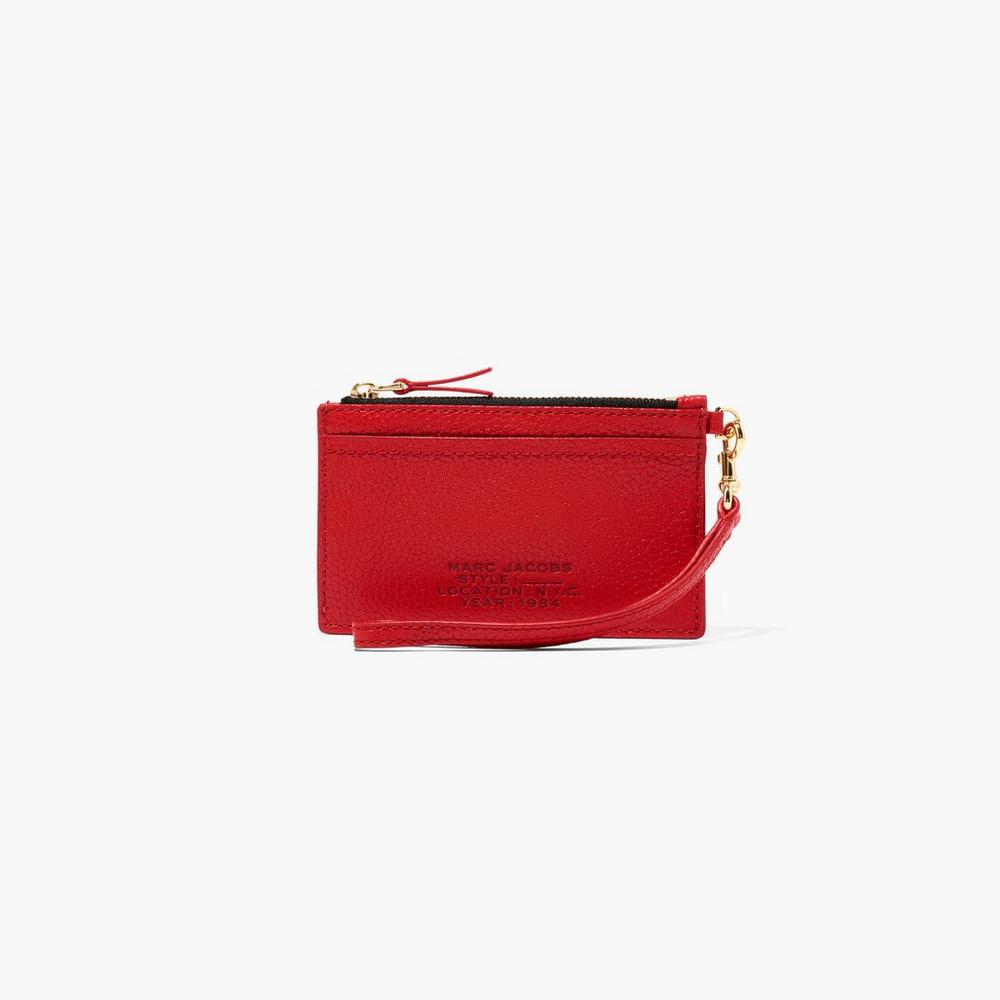 Marc Jacobs Leather Top Zip Wristlet Male Penazenky Damske Červené | XDIO-19670