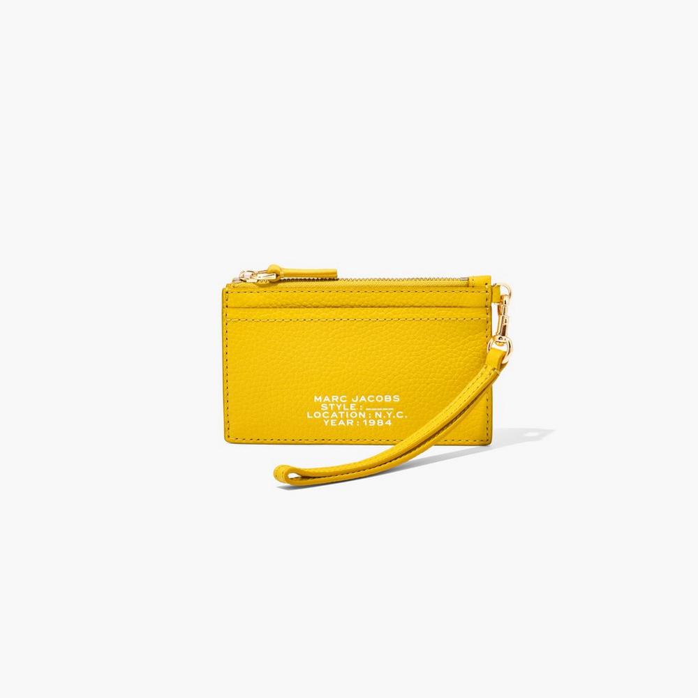 Marc Jacobs Leather Top Zip Wristlet Male Penazenky Damske Žlté | XMSW-16578