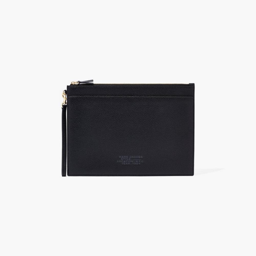 Marc Jacobs Leather Wristlet Velke Penazenky Damske Čierne | UQPA-42713
