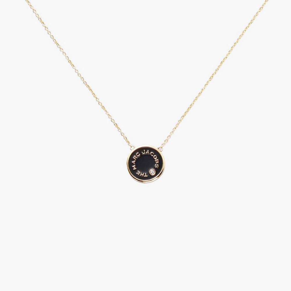 Marc Jacobs Medallion Pendant Náhrdelník Damske Čierne Zlate | LQUS-21634