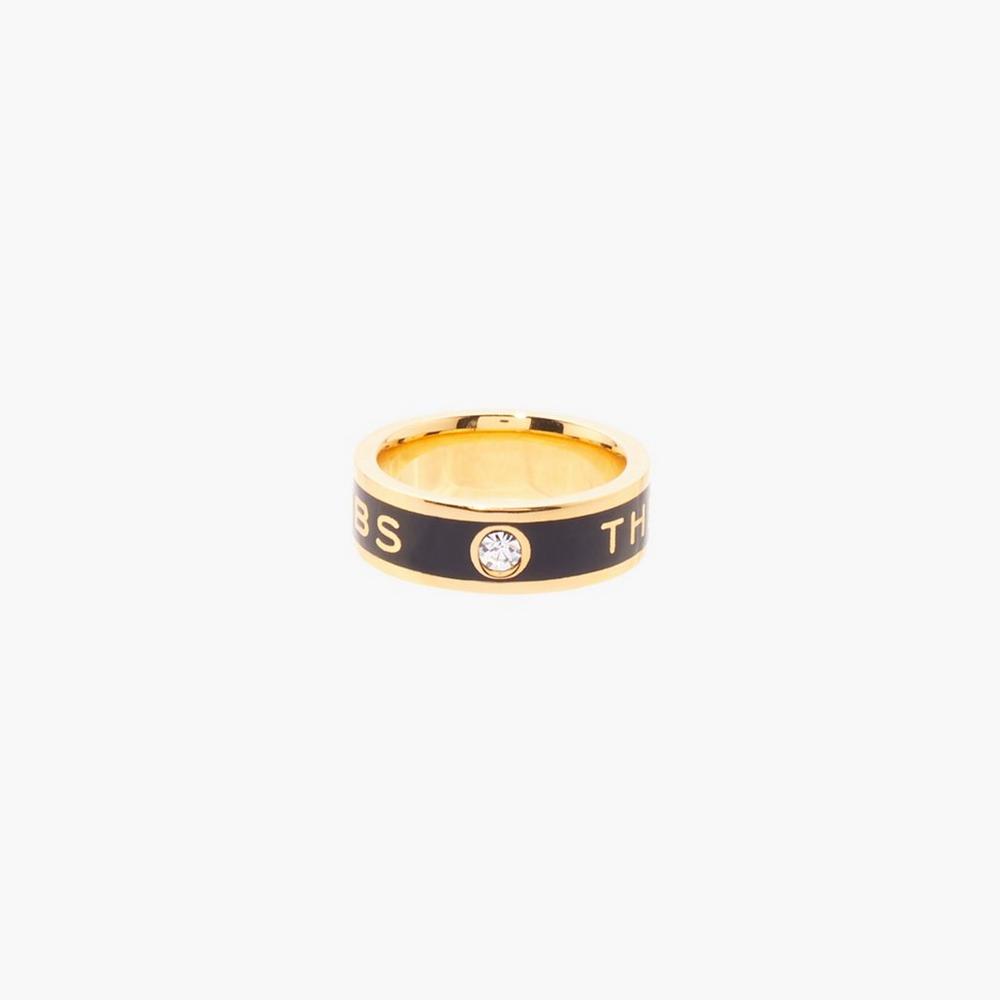 Marc Jacobs Medallion Prstene Damske Čierne Zlate | FPEM-23471
