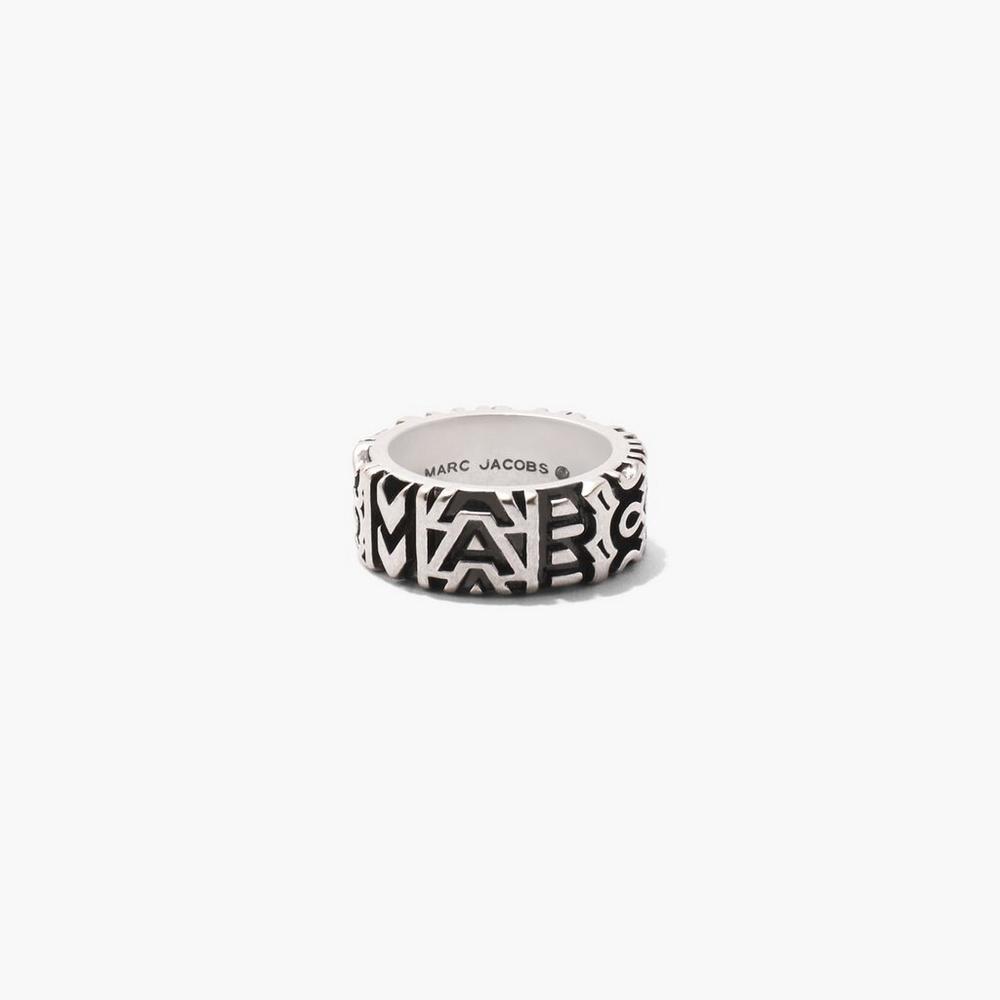 Marc Jacobs Monogram Engraved Prstene Damske Strieborne | JWBH-41658