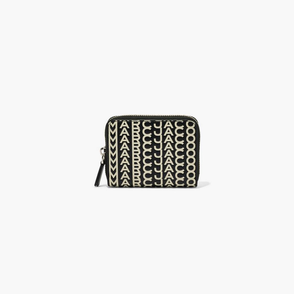 Marc Jacobs Monogram Leather Zip Around Male Penazenky Damske Čierne Biele | VORG-84193