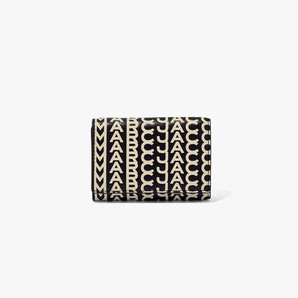 Marc Jacobs Monogram Medium Trifold Velke Penazenky Damske Čierne Biele | VXWQ-90485