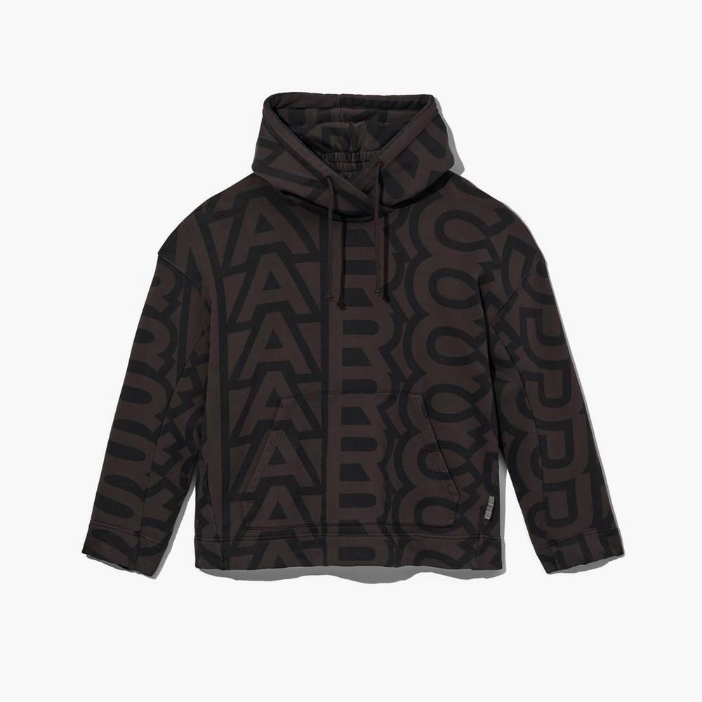 Marc Jacobs Monogram Oversized Mikiny S Kapucňou Damske Čierne | PJAW-84965