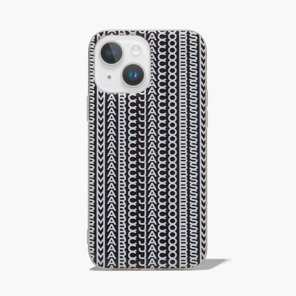 Marc Jacobs Monogram iPhone Case 14 Max Puzdro na Mobil Damske Čierne Biele | LZFQ-42156