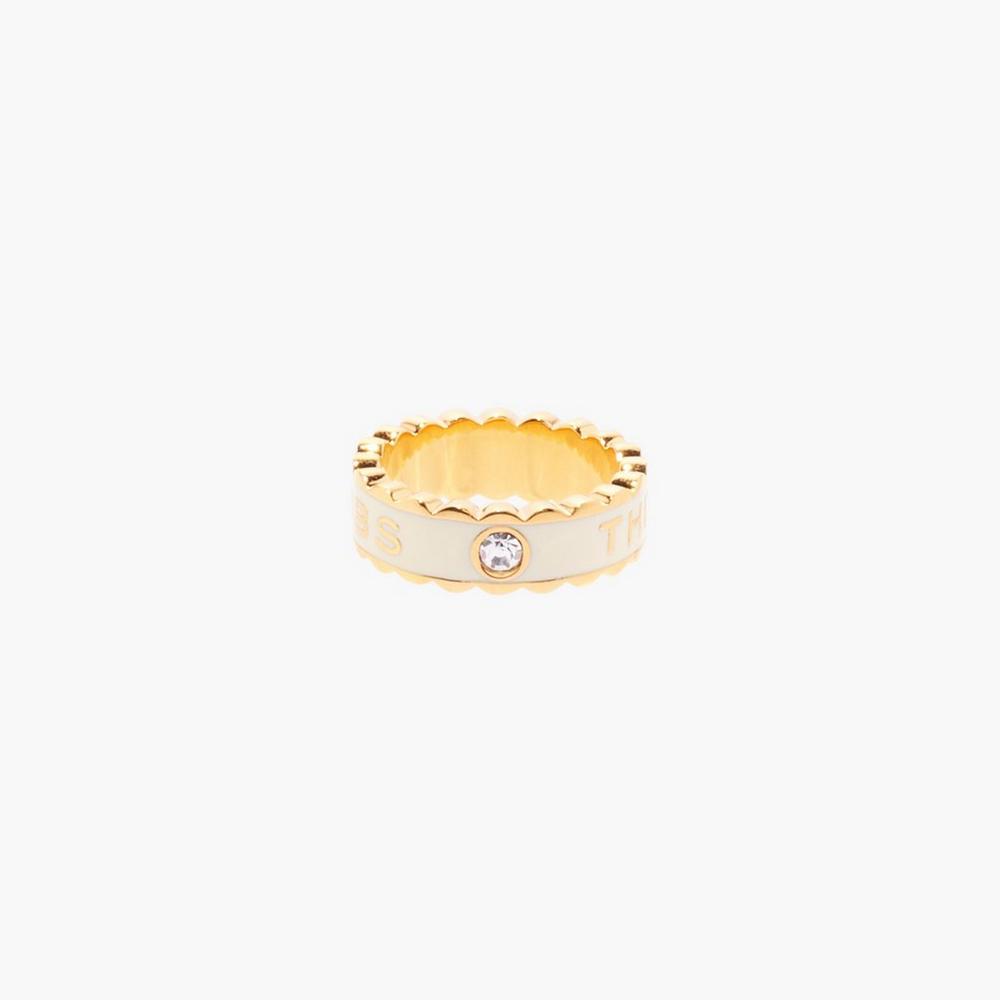 Marc Jacobs Scallop Medallion Prstene Damske Krém Zlate | KIEF-65209