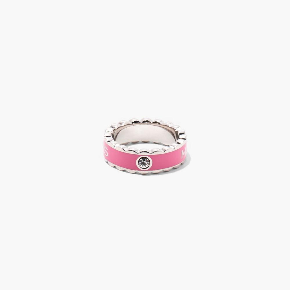 Marc Jacobs Scallop Medallion Prstene Damske Ruzove Strieborne | UPDL-06534