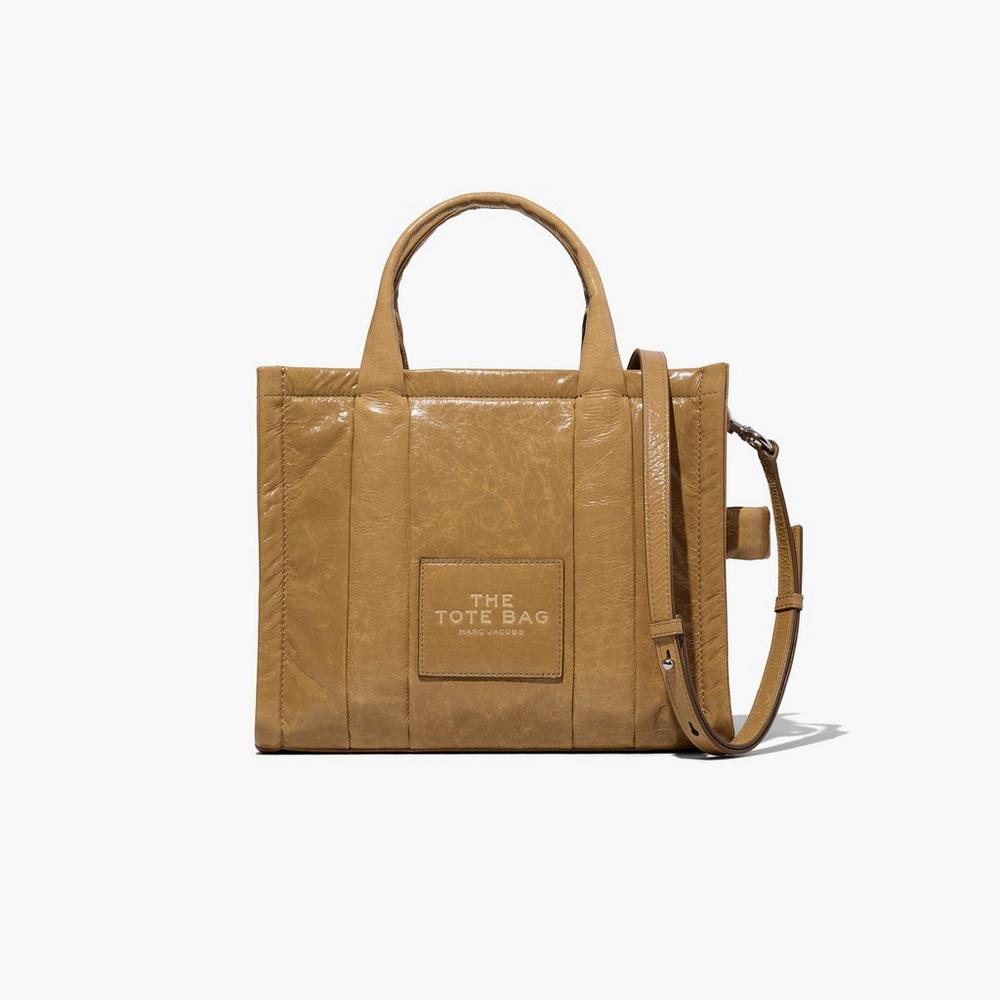 Marc Jacobs Shiny Crinkle Medium Prenosná Taška Damske Svetlo Hnede | RDBX-79586